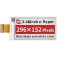 thumbnail image 1 of 2.66inch E-Paper E-Ink Raw Display Compatible with 4B/3B+/3B/2B/B+/A+/Zero/Zero W/WH/Zero 2W Series Boards 296×152 Pixels Red/Black/White Three-Color SPI Interface Without PCB, 1 of 4