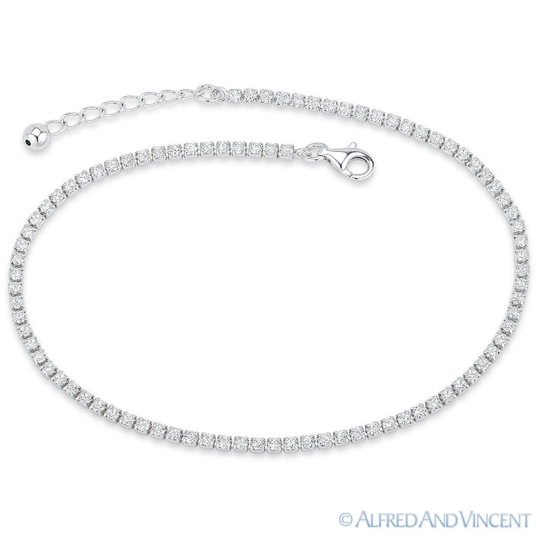 Cubic zirconia tennis anklet discount