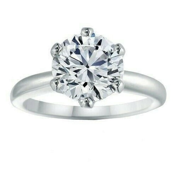 2.68 Ct Women 14k White Gold Round-Cut Diamond Wedding and Engagement Ring High- Polished Tarnish Comfort Fit With GOA Certificate