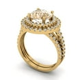 thumbnail image 1 of 2.68 ct Brilliant Round Cut Natural Morganite 18K Yellow Gold Halo Solitaire with Accents Engagement Bridal Wedding Ring Band Set size 9.5, 1 of 7