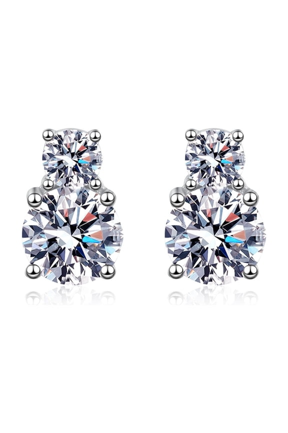 2.6CTTW Moissanite Earrings Studs D Color VVS1 Clarity Lab Created Diamond Earrings for Women Hypoallergenic 925 Sterling Silver Earring Moissanite Jewelry for Sensitive Ear