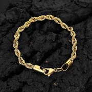 GENEROUS TRADING CO., LTD 2-6MM Stainless Steel Chain Bracelet For Women Men Gold Color Twisted Rope Chain Bangle Fashion Never Fade Waterproof Jewelry