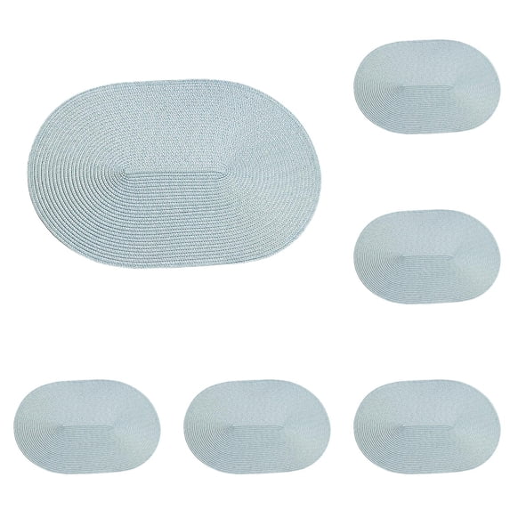 2-6PC Placemats Woven Braided Placemats Washable Non Heat Resistant Table Mats for Dining Table Durable Easy to Clean Place Mats for Kitchen Dining Room Home Decor