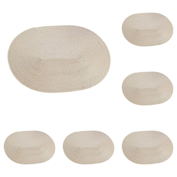 2-6PC Placemats Woven Braided Placemats Washable Non Heat Resistant Table Mats for Dining Table Durable Easy to Clean Place Mats for Kitchen Dining Room Home Decor