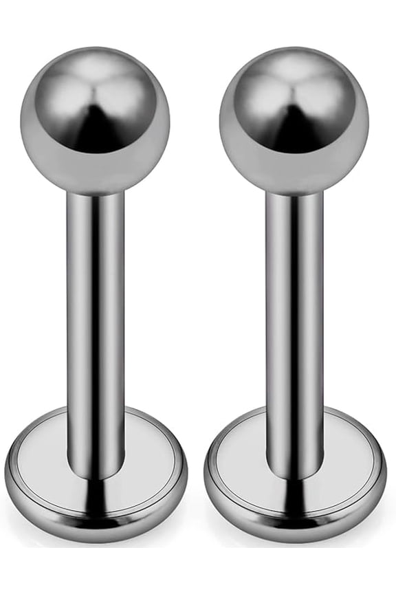 2-6PCS 16g G23 Titanium Labret Monroe Lip Tragus Cartilage Earring Ring Stud Piercing Jewelry 6mm 8mm 10mm