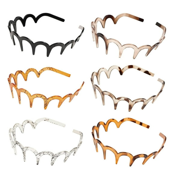 2/6PCS U Shape Fashion Tooth Hair Comb Headband, 2025 Upgrade High Cranium Head Bands, Reversible Korean Headbands with Teeth for Women Gifts for Teen Girls