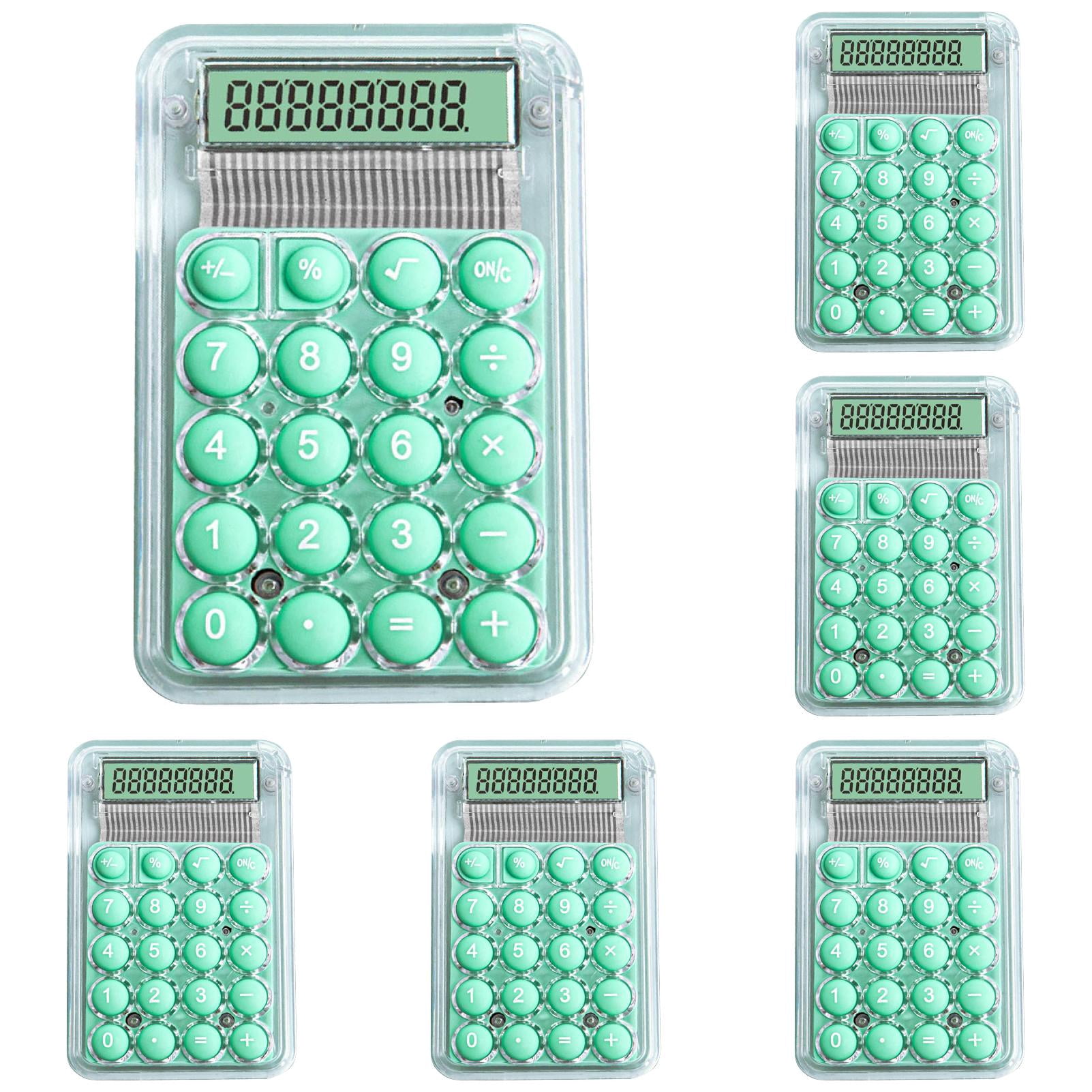 2-6Pcs 3x2 Inch Back-to-School Supplies Calculator Mechanical Switch Calculator Desktop 8 Digits - with Big Buttons LCD Display for School Home Office, Handheld Mechanical Calculator for Students