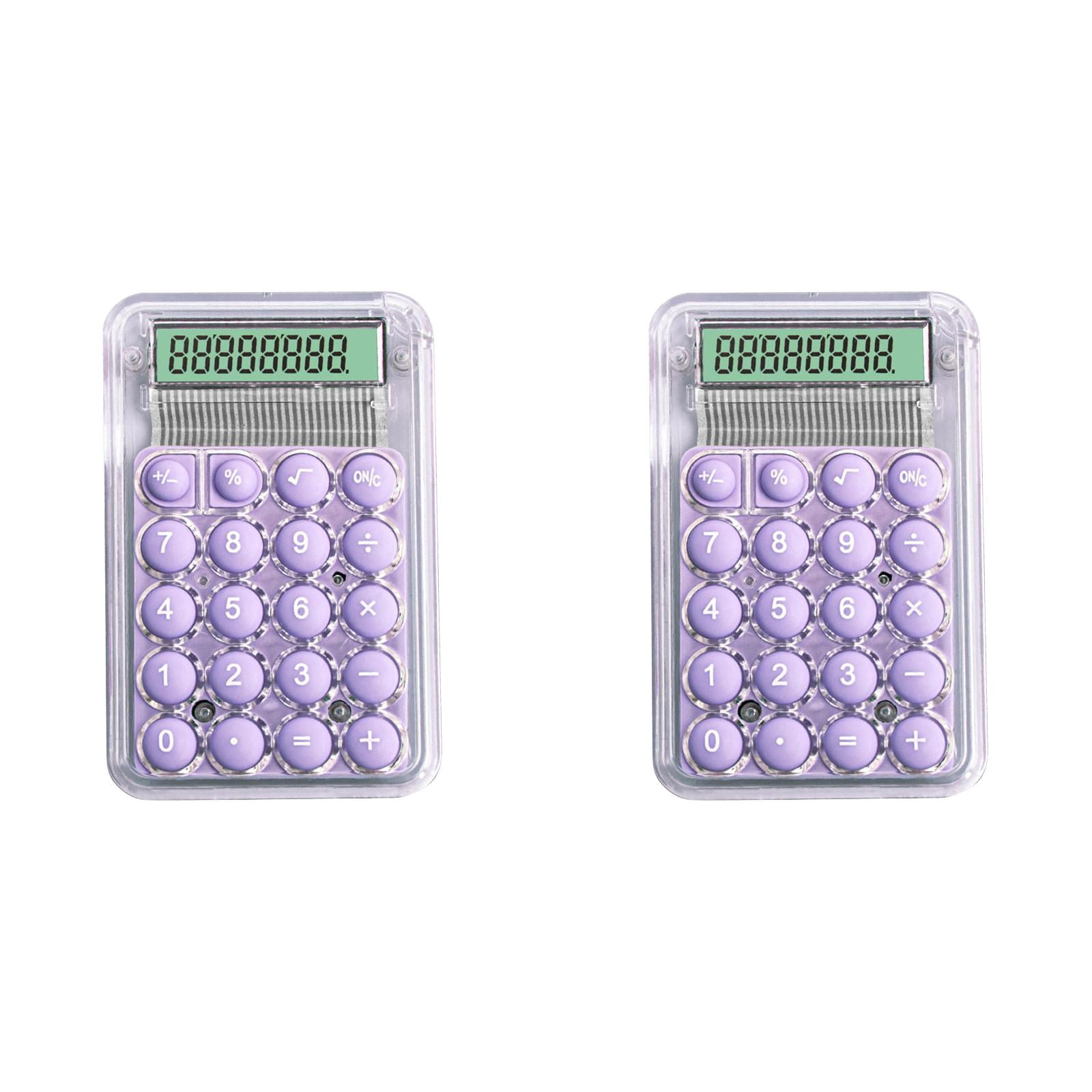 2-6Pcs 3x2 Inch Back-to-School Supplies Calculator Mechanical Switch Calculator Desktop 8 Digits - with Big Buttons LCD Display for School Home Office, Handheld Mechanical Calculator for Students