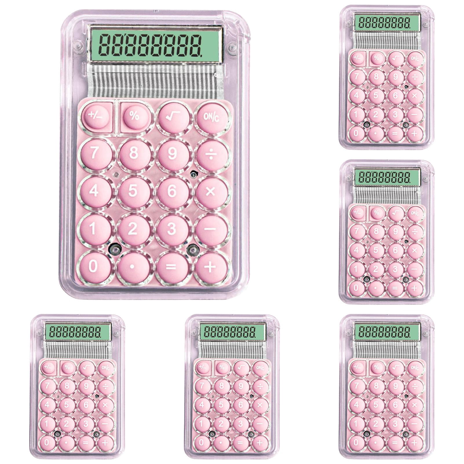 2-6Pcs 3x2 Inch Back-to-School Supplies Calculator Mechanical Switch Calculator Desktop 8 Digits - with Big Buttons LCD Display for School Home Office, Handheld Mechanical Calculator for Students