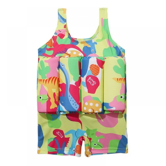 2-6T Kids Rashguard One-piece Swimsuits Bathing Suit, Uccdo Little Boys Girls Cartoon Printed Buoyancy Float Suits 2-6 Years