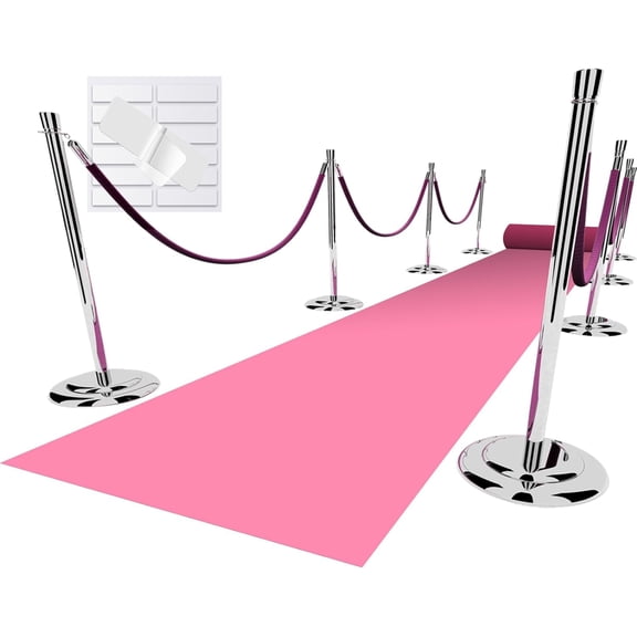 2.6X15 ft, 130 GSM Felt Non-Woven Fabric, Hollywood Red Carpet for Event, Aisle Runner for Wedding Ceremony, Movie Theme Party Decorations, Red Runway Rug for Prom