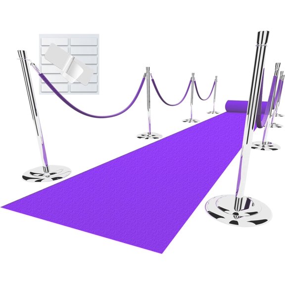2.6X15 ft, 130 GSM Felt Non-Woven Fabric, Hollywood Red Carpet for Event, Aisle Runner for Wedding Ceremony, Movie Theme Party Decorations, Red Runway Rug for Prom
