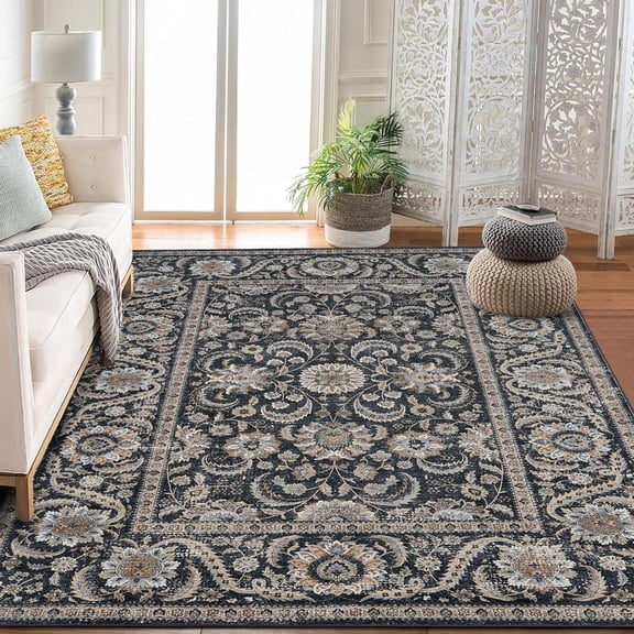 2*6ft/5*7ft/8*10ft/9*12ft/10*13ft Area Rugs Washable Rugs Low Piles Indoor Rugs, Non Slip Stain Resistant Soft Carpet for Living Room Bedroom, Foldable Pet Friendly Area Rug