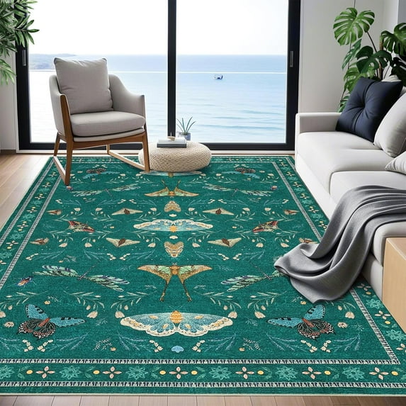 2*6ft/5*7ft/8*10ft/9*12ft/10*13ft Insect Washable Soft Area Rugs for Living Room Bedroom Ultra-Thin Non Slip Dining Room Stain Resistant Rug Large Carpet for Office Nursery Bedroom