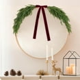 thumbnail image 1 of 2.6ft Christmas Mirror Garland Artificial Norfolk Pine Swag for Mirror with Velvet Bow Faux Greenery Garlands Christmas Wreath for Xmas Home Door Mailbox Indoor Fireplace Decoration, 1 of 7