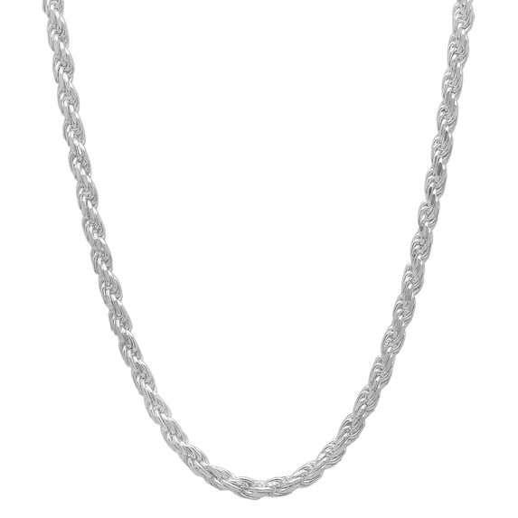 2.6mm .925 Sterling Silver Diamond-Cut Twisted Rope Chain Necklace, 26 inches