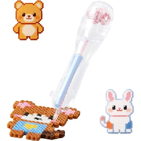 2.6mm Fuse Beads Pen Fuse Bead Dispenser Pen with High Capacity Chamber & Transparent Body 2026 New Craft Tool for DIY Crafts, Family Fun & Creative Projects Blue,Easy Fill Vertical Design