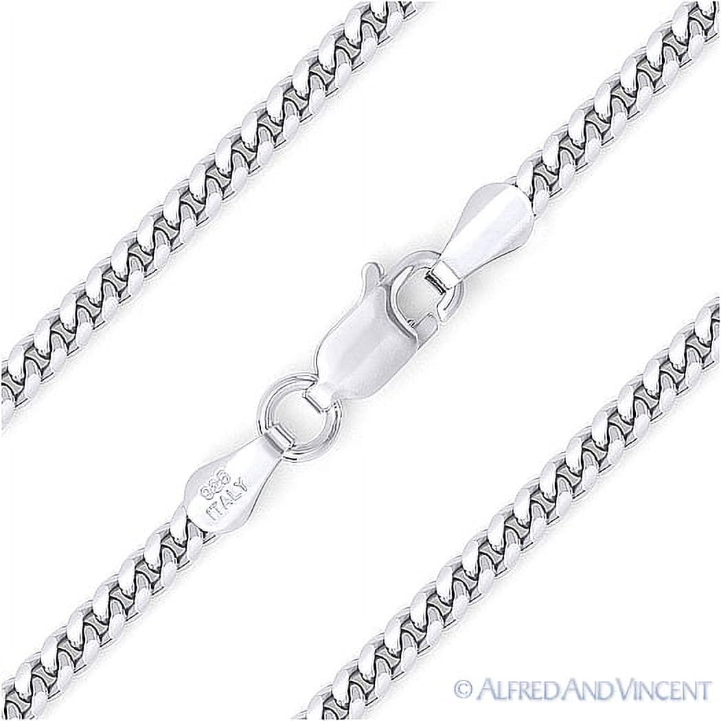 6mm Flat Men's Miami Cuban Link Chain Solid 925 Silver ITALY All Lengths 18-30