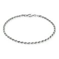 thumbnail image 1 of 2.6mm Oxidized .925 Sterling Silver Silver Twisted Rope Rope Chain Link Bracelet, 9 inches, 1 of 7