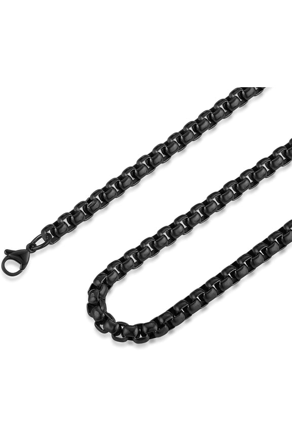 2-6mm Rolo Chain for Men Women Stainless Steel Men's Chain Necklace Round Box Link Chain Necklace 16-30 Inch