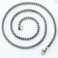 thumbnail image 1 of 2-6mm Round Box Link Silver Stainless Steel Men Women Chain Necklace Gift 18-36", 1 of 9