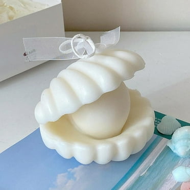 2.7*3.1 Inch Seashell Scented Candles Aesthetic Trendy Candles Hand Poured Soy Wax Candle Handmade Shell Shape Candle Freesia Seashell Candle for Room Decor