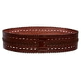 thumbnail image 1 of 2 7/8" (72mm) Wide High Waist Perforated Braided Leather Belt, 1 of 3