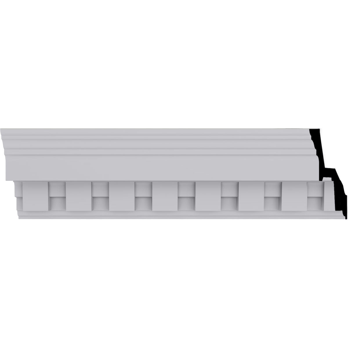 White Urethane Dentil Crown Moulding 94.5" Length