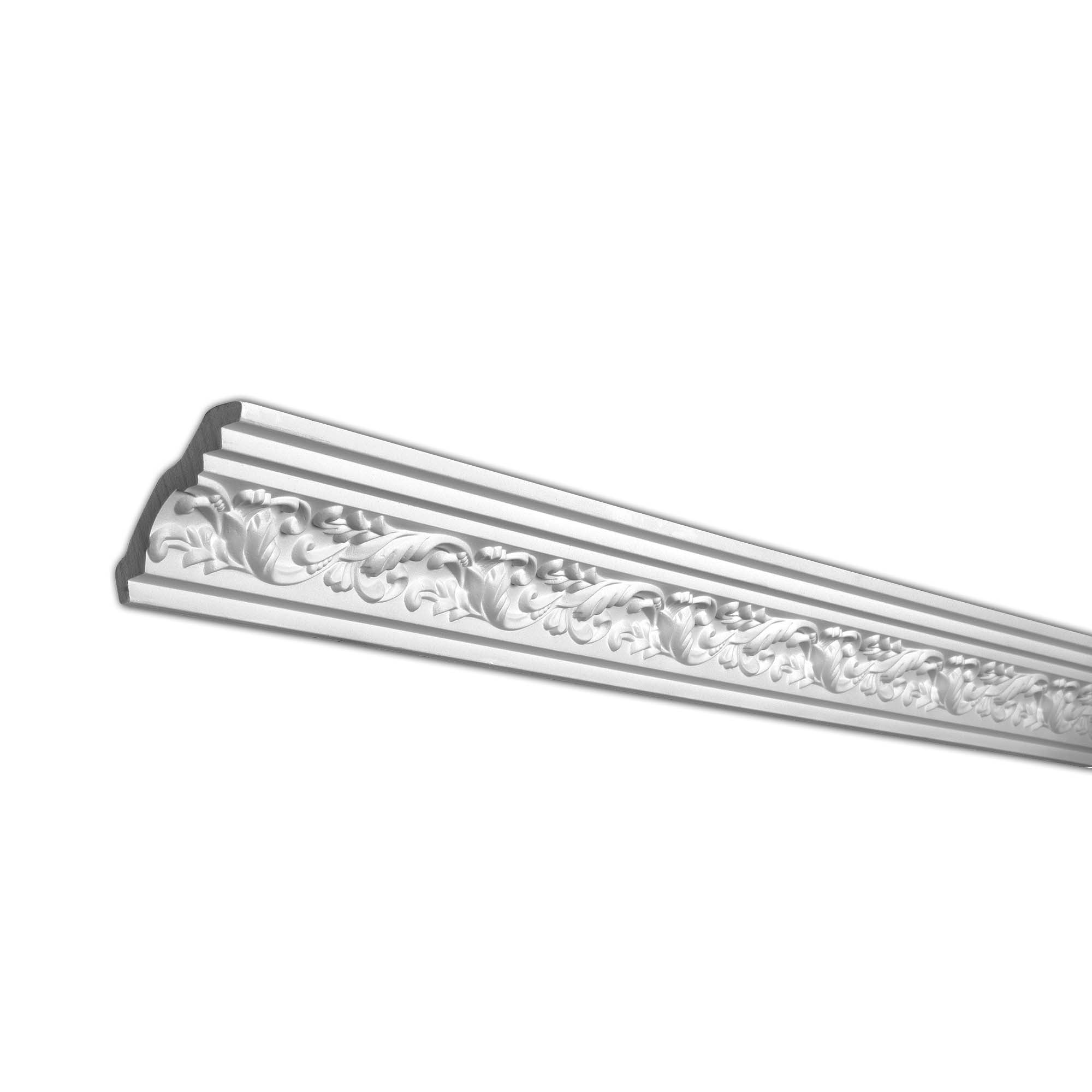 Primed White Polyurethane Decorative Crown Moulding 7-7/8 ft