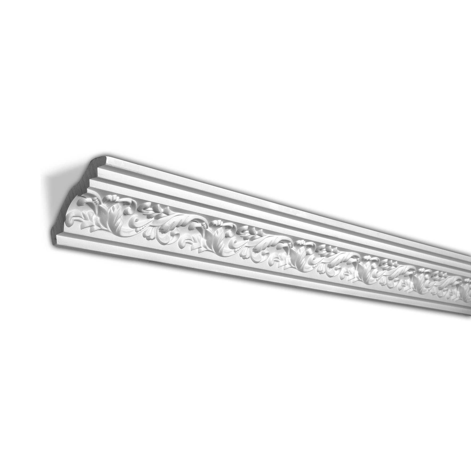 Primed White Polyurethane Decorative Crown Moulding 7-7/8 ft