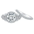 thumbnail image 1 of AFFY 2.7 Carat Round Shape Moissanite & Natural Diamond Vintage Style Engagement Ring 14K Solid White Gold Ring Size-9, 1 of 2