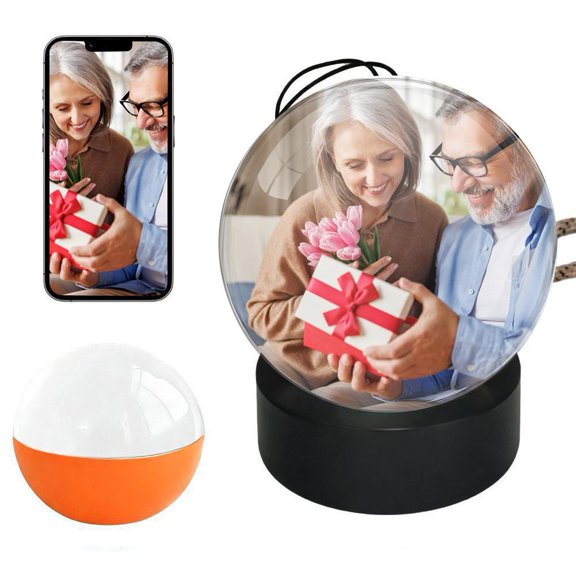 2.7" Crystal Ball Video Player with APP Control, DIY Memory Sphere for Photos & Videos, 480*480 Display, Personalized Digital Ornament for Mother's Day Father's Day Graduation 2026