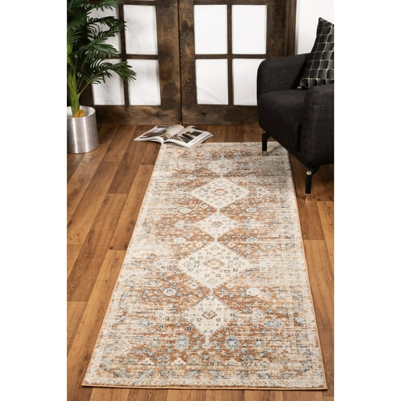 2.7 Ft. X 7.3 Area Rug - Noble Gcgen7004 Rust With Soft Texture And Jute Backing 2 7 In. 3 Classic Style