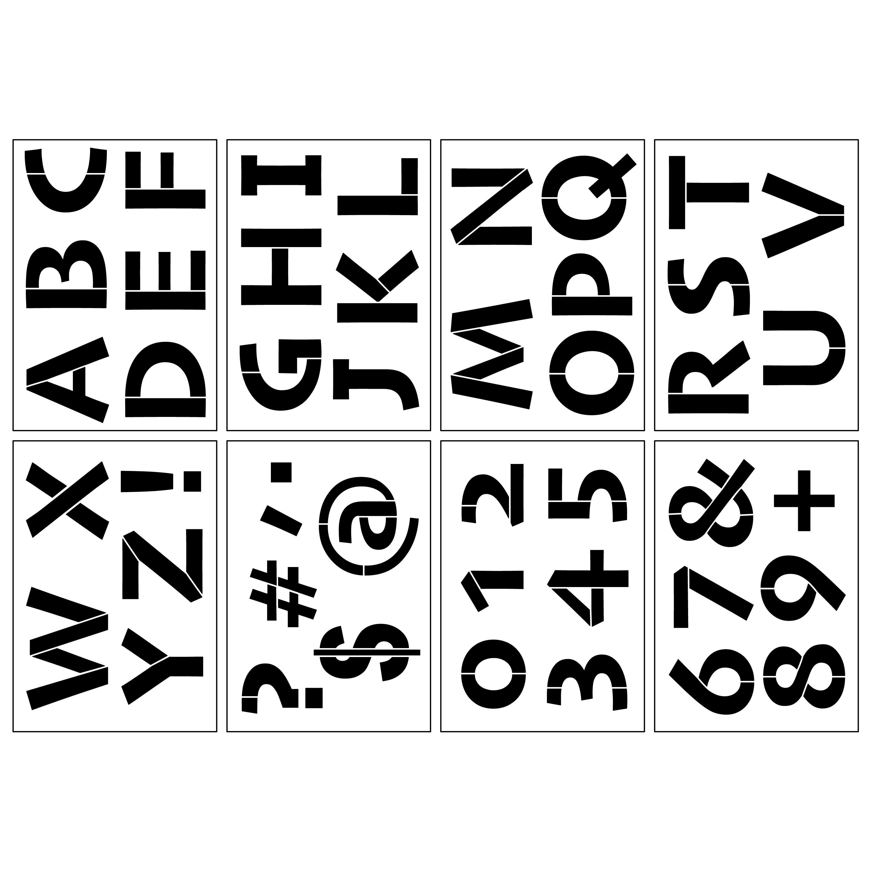Craft Smart 2.7" Fun Uppercase Alphabet Stencils - Reusable Plastic Stencil Sheets with 45 Bold Letter Designs per Pack, Ideal for DIY Crafts & Decor, 6 Pack