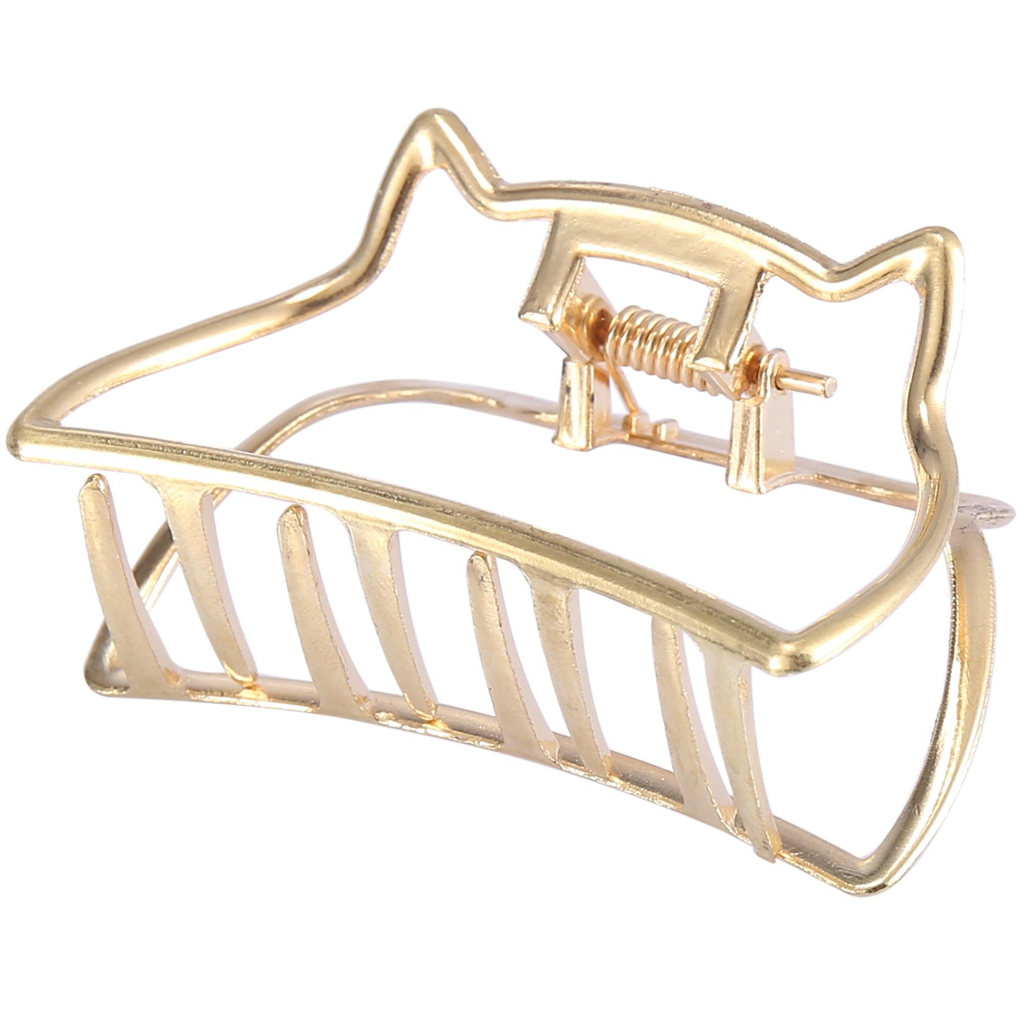 Unique Bargains 2.7 Inch Metal Hair Claw Clips Gold Tone 