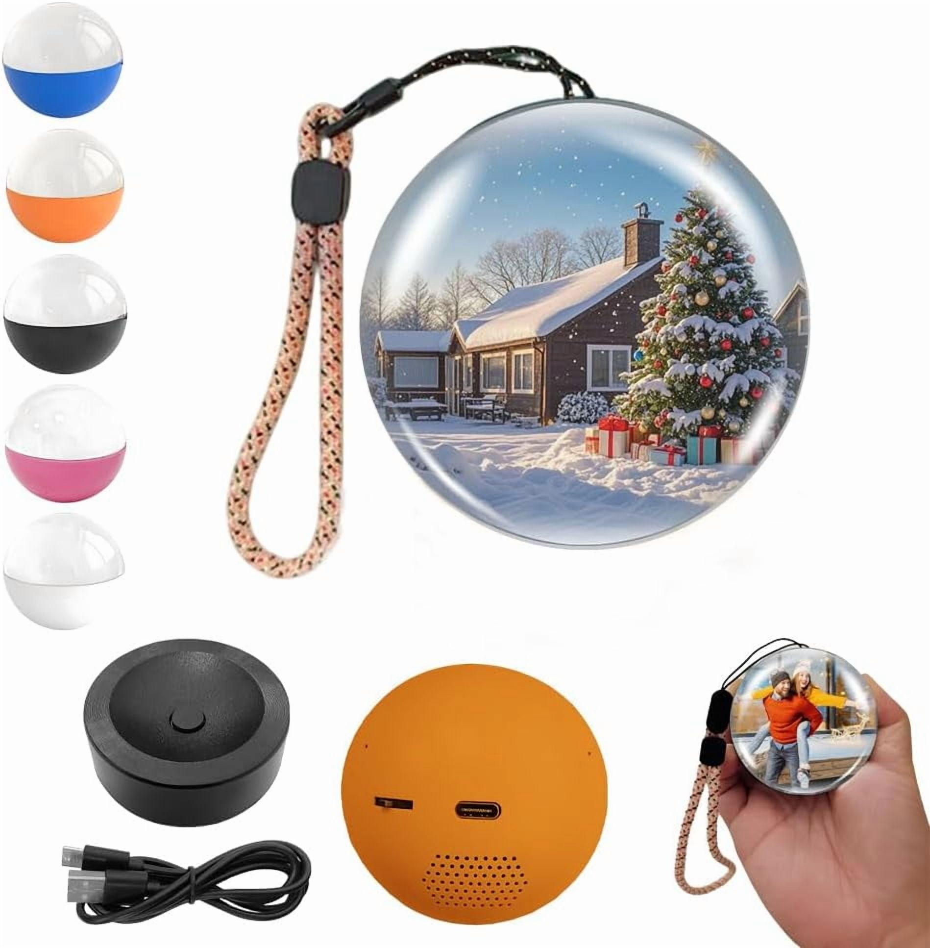 lumiorb WiFi Crystal Ball 3D Video & Photo Memory Sphere,erinnerungskugel Video,Memory Orb Lamp, 2.7 Inch Crystal Video Sphere Player,personalisiertes 3D Video Kristallkugel Geschenk für Famil Blue