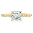 thumbnail image 1 of 2.7 ct Asscher Cut Genuine Cultured Diamond VS1-VS2 J-K 14K Yellow Gold Promise Wedding Statement Engagement Designer Ring size 8, 1 of 7