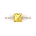 thumbnail image 1 of Solitaire with Accents Engagement Ring for Women - 2.7ct Simulated Yellow Diamond in 14K Rose Gold Promise Ring, 1 of 7