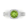 thumbnail image 1 of Halo Engagement Ring for Women - 2.37ct Natural Peridot in 14K White Gold Promise Ring, 1 of 8