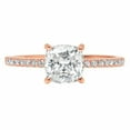 thumbnail image 1 of 2.7 ct Cushion Cut Genuine Cultured Diamond VS1-VS2 J-K 14K Rose Gold Promise Wedding Statement Engagement Designer Ring size 10.5, 1 of 7