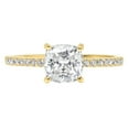thumbnail image 1 of 2.7 ct Cushion Cut Genuine Cultured Diamond VS1-VS2 J-K 14K Yellow Gold Promise Wedding Statement Engagement Designer Ring size 10.5, 1 of 7