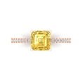 thumbnail image 1 of 2.7 ct Cushion Cut Natural Citrine Solitaire with Accents Engagement Ring for Women in 18K Rose Gold, 1 of 5