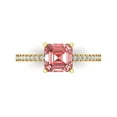 thumbnail image 1 of Clara Pucci 14K Yellow Gold Solid Gold Garnet Solitaire with Accents Anniversary Ring for Women - 2.7 cttw Cushion Cut, 1 of 7