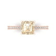 thumbnail image 1 of 2.7 ct Cushion Cut Natural Morganite Solitaire with Simulated Diamond Accents 14K Rose Gold Womens Engagement Ring, 1 of 5