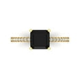 thumbnail image 1 of 2.7 ctw Solitaire with Zirconia Diamond Accents Anniversary Ring for Women | Cushion Cut Natural Onyx | Hyperallergenic Solid 18K Yellow Gold, 1 of 5