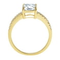 thumbnail image 1 of 2.7 ct Cushion Cut Simulated Blue Diamond Solitaire with Accents Engagement Ring for Women in 18K Yellow Gold, 1 of 2