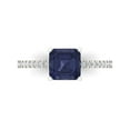 thumbnail image 1 of 2.7 ct Cushion Cut Simulated Blue Sapphire Solitaire with Simulated Diamond Accents 14K White Gold Womens Engagement Ring, 1 of 5