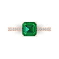 thumbnail image 1 of Clara Pucci 14K Rose Gold Solid Gold Emerald Solitaire with Accents Anniversary Ring for Women - 2.7 cttw Cushion Cut, 1 of 7
