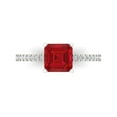 thumbnail image 1 of 2.7 ct Cushion Cut Simulated Pink Tourmaline Solitaire with Simulated Diamond Accents 18K White Gold Womens Engagement Ring, 1 of 5