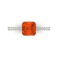 thumbnail image 1 of 2.7 ctw Solitaire with Zirconia Diamond Accents Anniversary Ring for Women | Cushion Cut Simulated Red Diamond | Hyperallergenic Solid 18K White Gold, 1 of 5
